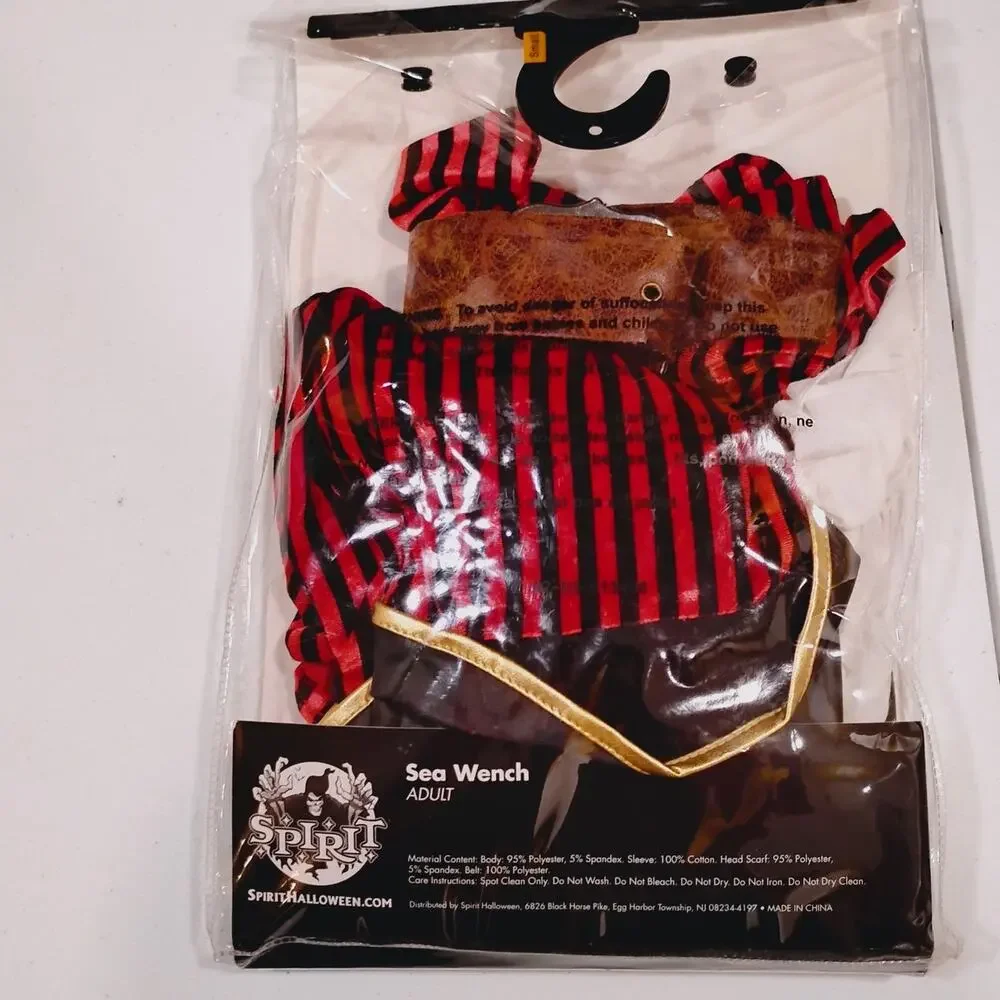 Spirit Halloween Sea Wench Women's Sm 4-6 Costume Romper, Belt, Scarf Pirate - Picture 6 of 7